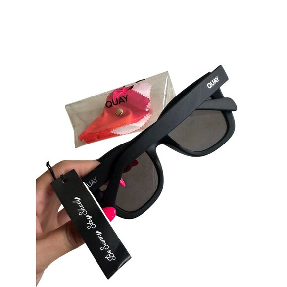 QUAY Women's Black Oversized Sunnies Sunglasses w/ Case NEW NWT - Picture 3 of 6